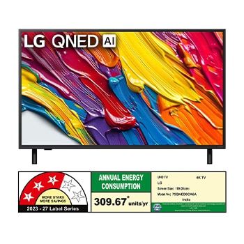 Rear view of LG QNED82 TV