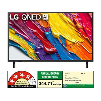Rear view of LG QNED82 TV