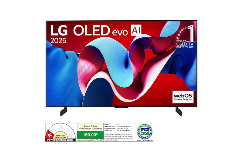 LG OLED42C44LA OLED front view