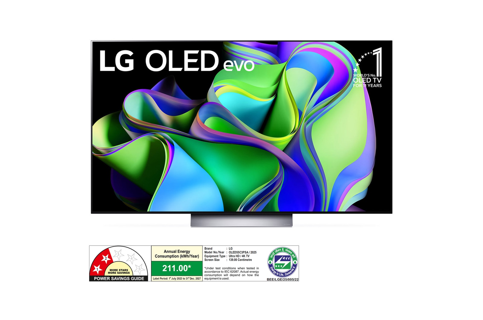 LG OLED55C3PSA OLED evo front view
