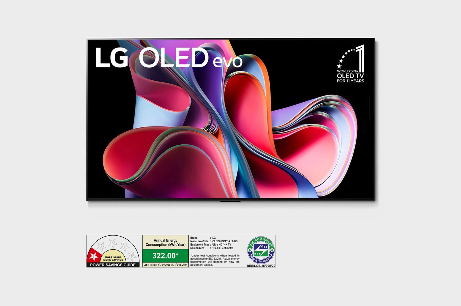 LG OLED65G3PSA OLED evo front view