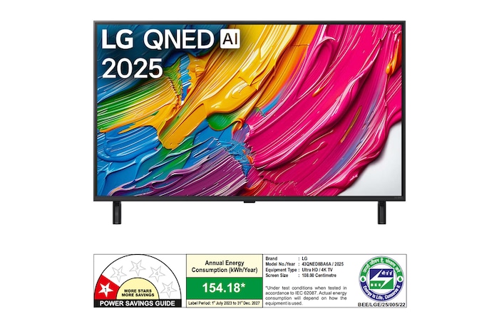 Rear view of LG QNED80 TV