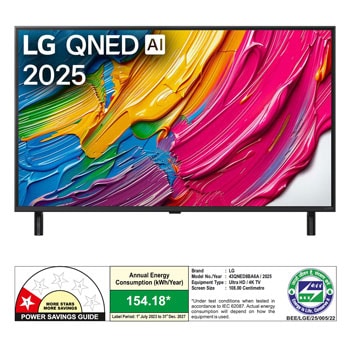 Rear view of LG QNED80 TV