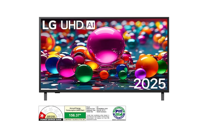 LG 43UA82006LA 4K UHD TVs front view
