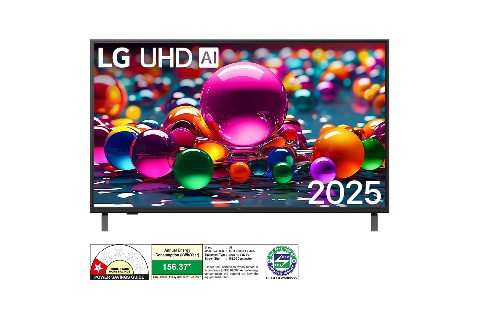 LG 43UA83006LA 4K UHD TVs front view