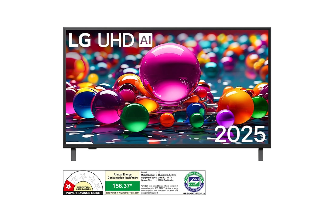 LG 43UA83506LA 4K UHD TVs front view