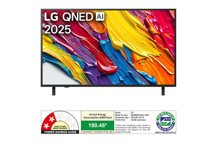 Rear view of LG QNED82 TV