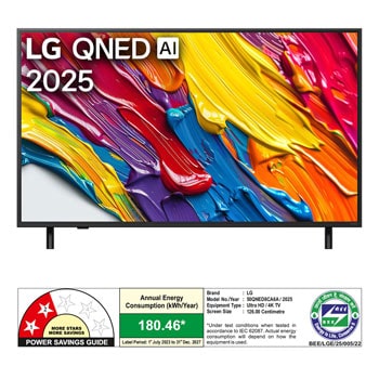 Rear view of LG QNED82 TV