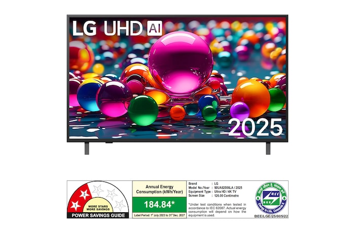Rear view of LG UHD UA75 TV. 