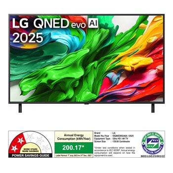 Rear view of LG QNED evo QNED85 TV