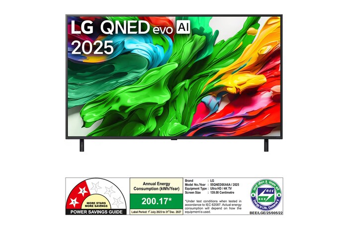 Rear view of LG QNED evo QNED85 TV