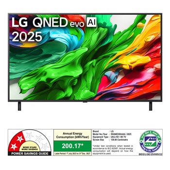 Rear view of LG QNED evo QNED85 TV