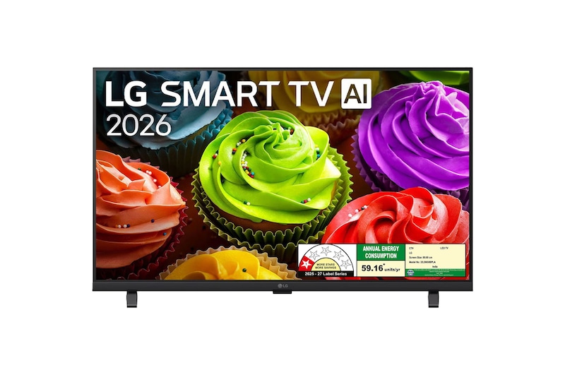 Front view of 81.28 cm (32) LG SMART TV AI 32LB650BPLA FHD with α5 Processor Gen9 and HDR10 Pro 2026 32LB650BPLA