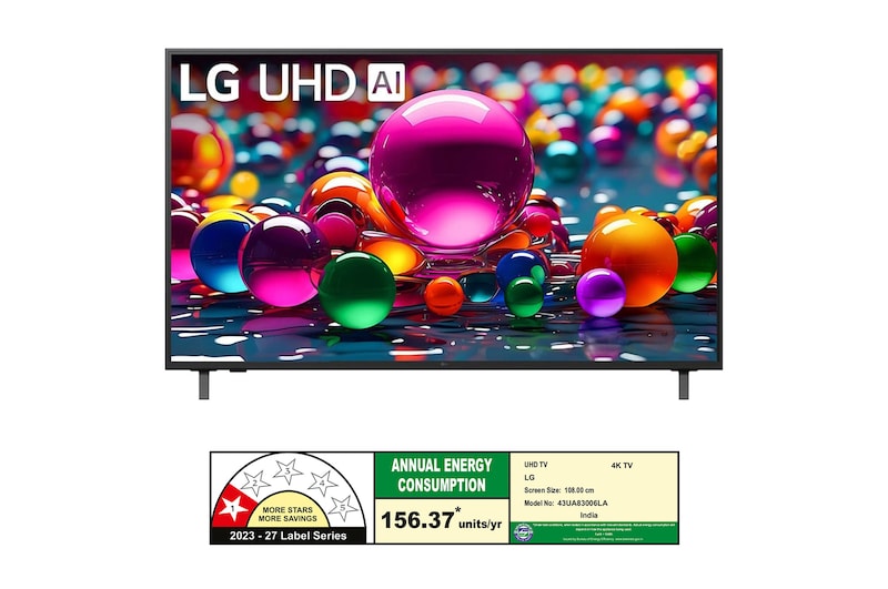 Rear view of LG UHD UA75 TV. 