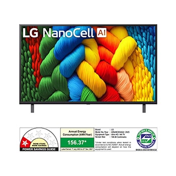 Rear view of LG NanoCell NANO80 TV.
