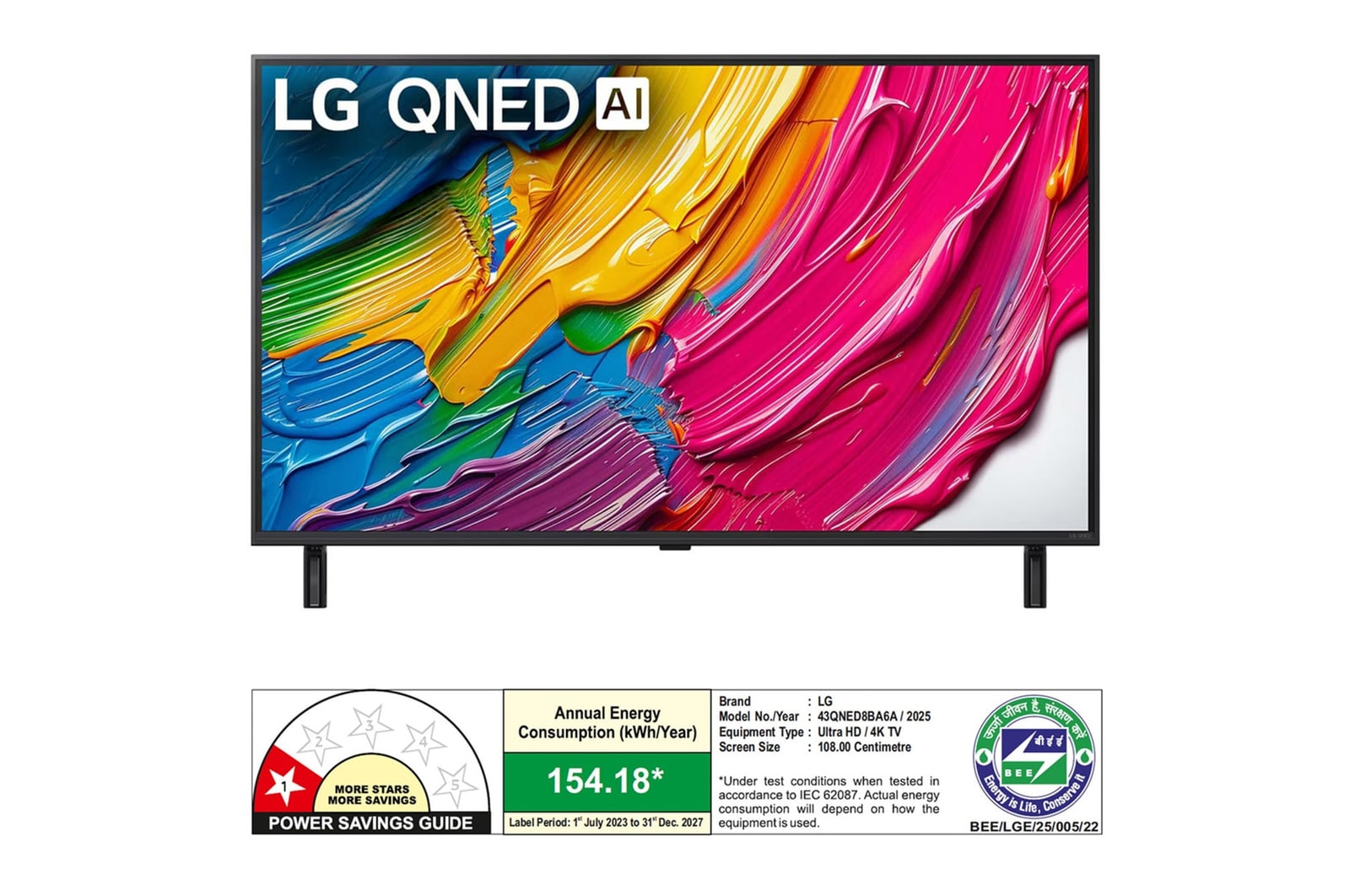 Rear view of LG QNED80 TV