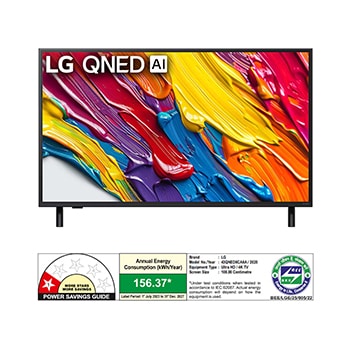 Rear view of LG QNED82 TV