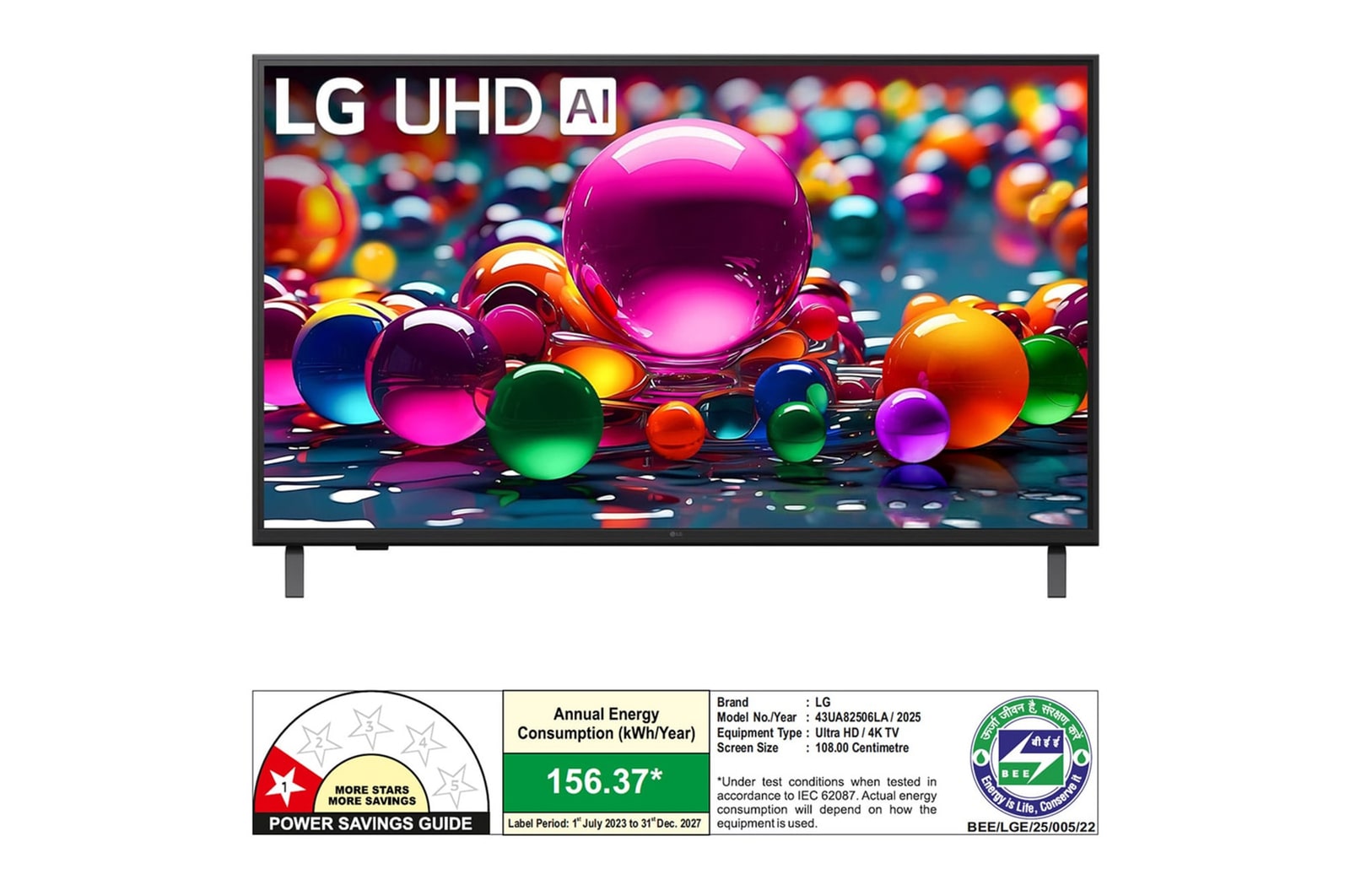 Rear view of LG UHD UA75 TV. 