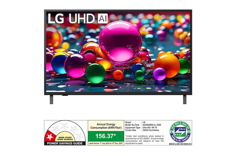 Rear view of LG UHD UA75 TV. 