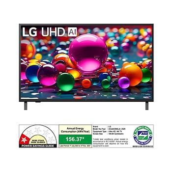 Rear view of LG UHD UA75 TV. 