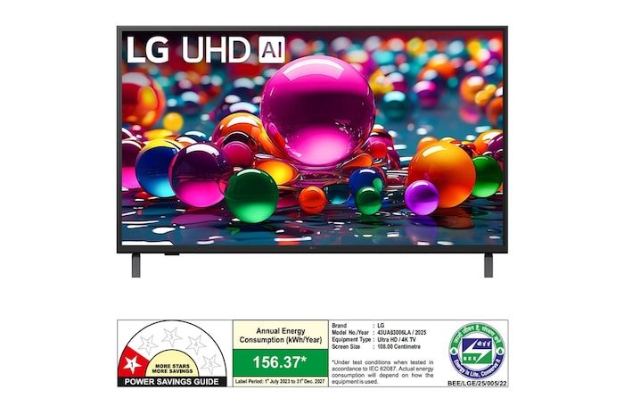 Rear view of LG UHD UA75 TV.