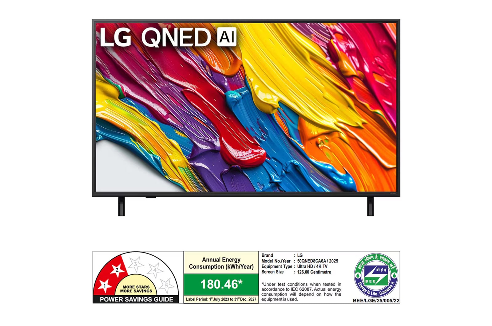 Rear view of LG QNED82 TV