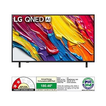 Rear view of LG QNED82 TV