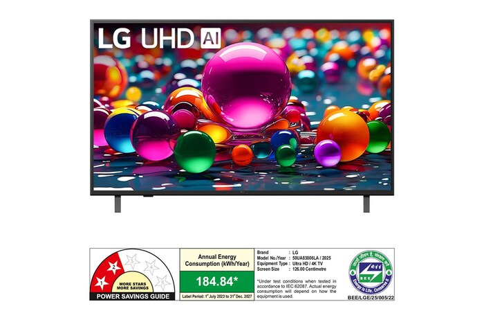 Rear view of LG UHD UA83 TV.