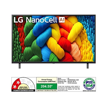 Rear view of LG NanoCell NANO80 TV.