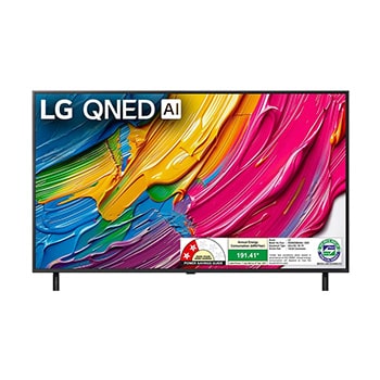 Front view of LG 139cm (55) QNED 8BA Smart TV with α7 AI Processor 4K Gen8, Filmmaker Mode with Dolby Atmos 55QNED8BA6A