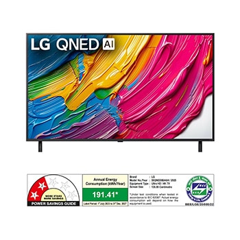 Rear view of LG QNED80 TV