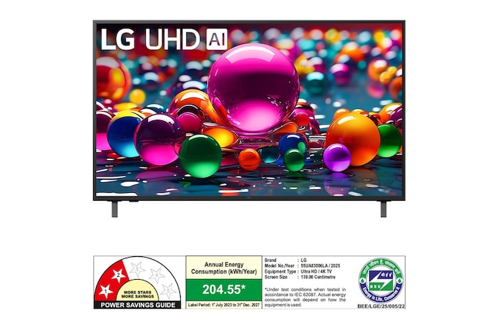 Rear view of LG UHD UA83 TV.
