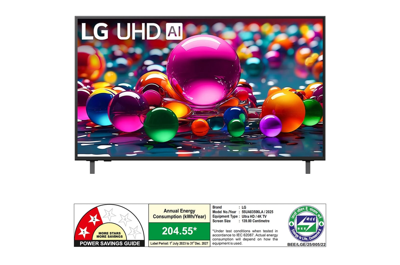 Rear view of LG UHD UA75 TV. 