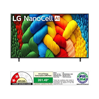 Rear view of LG NanoCell NANO80 TV.