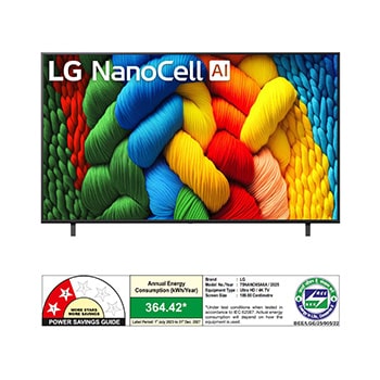 Rear view of LG NanoCell NANO80 TV.