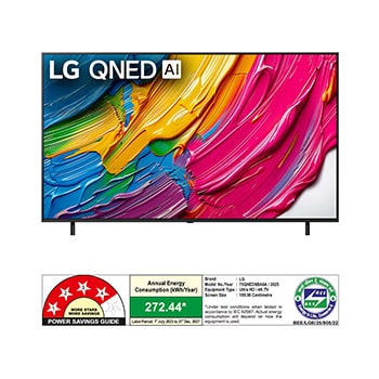 Rear view of LG QNED80 TV