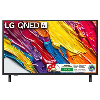 Front view of LG 189cm (75) QNED 8CA Smart TV with α7 AI Processor 4K Gen8, Filmmaker Mode with Dolby Atmos 75QNED8CA6A