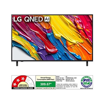 Rear view of LG QNED82 TV