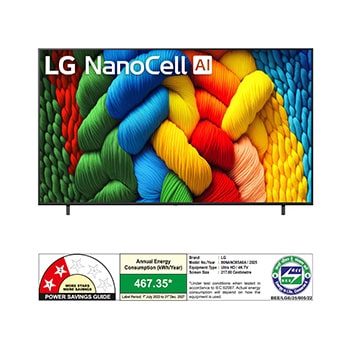 Rear view of LG NanoCell NANO80 TV.