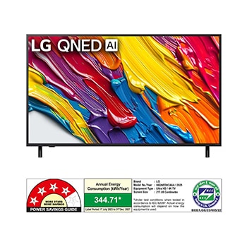 Rear view of LG QNED82 TV