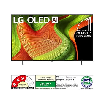 Rear view of LG OLED AI B5 4K Smart TV.