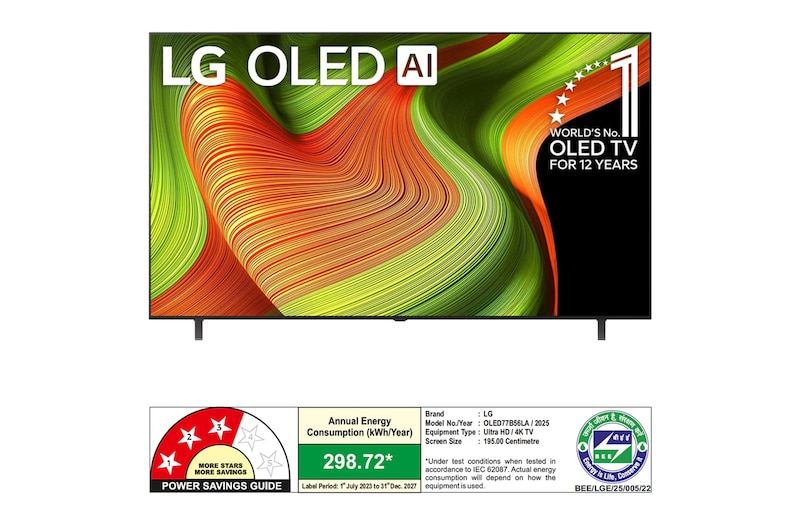 Rear view of LG OLED AI B5 4K Smart TV.