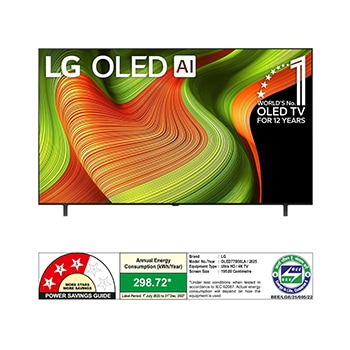 Rear view of LG OLED AI B5 4K Smart TV.