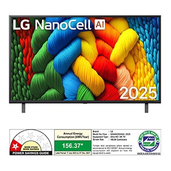 Rear view of LG NanoCell NANO80 TV.