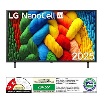 Rear view of LG NanoCell NANO80 TV.