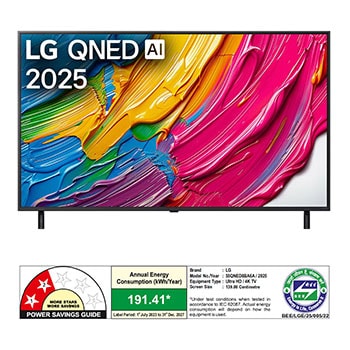 Rear view of LG QNED80 TV
