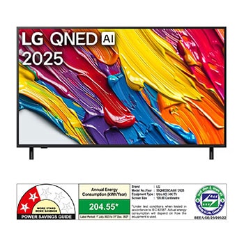 Rear view of LG QNED82 TV