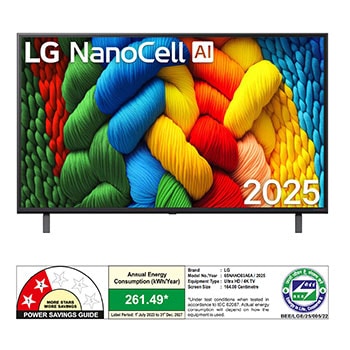 Rear view of LG NanoCell NANO80 TV.