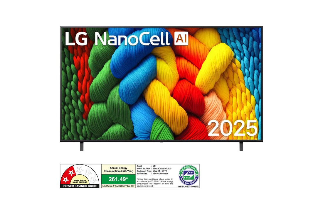 LG 65NANO85A6A NanoCell front view