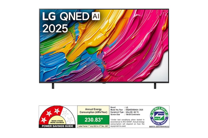 Rear view of LG QNED80 TV